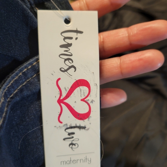 Times two maternity over the belly  jeans roll cuff hem elastic belly - Picture 8 of 12